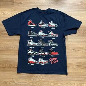 Retro Kicks Sneaker Evolution Graphic Tee – Size M